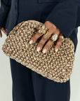 Clutch in Velluto Moka Mousse