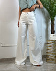 Jeans Bianco Palazzo Fit