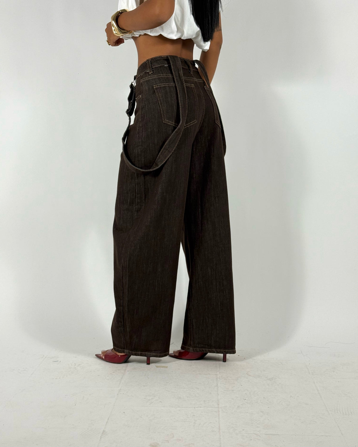 Jeans Coffee con Bretelle