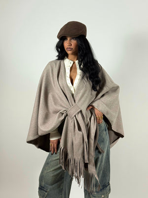 Mantella Frange Tortora