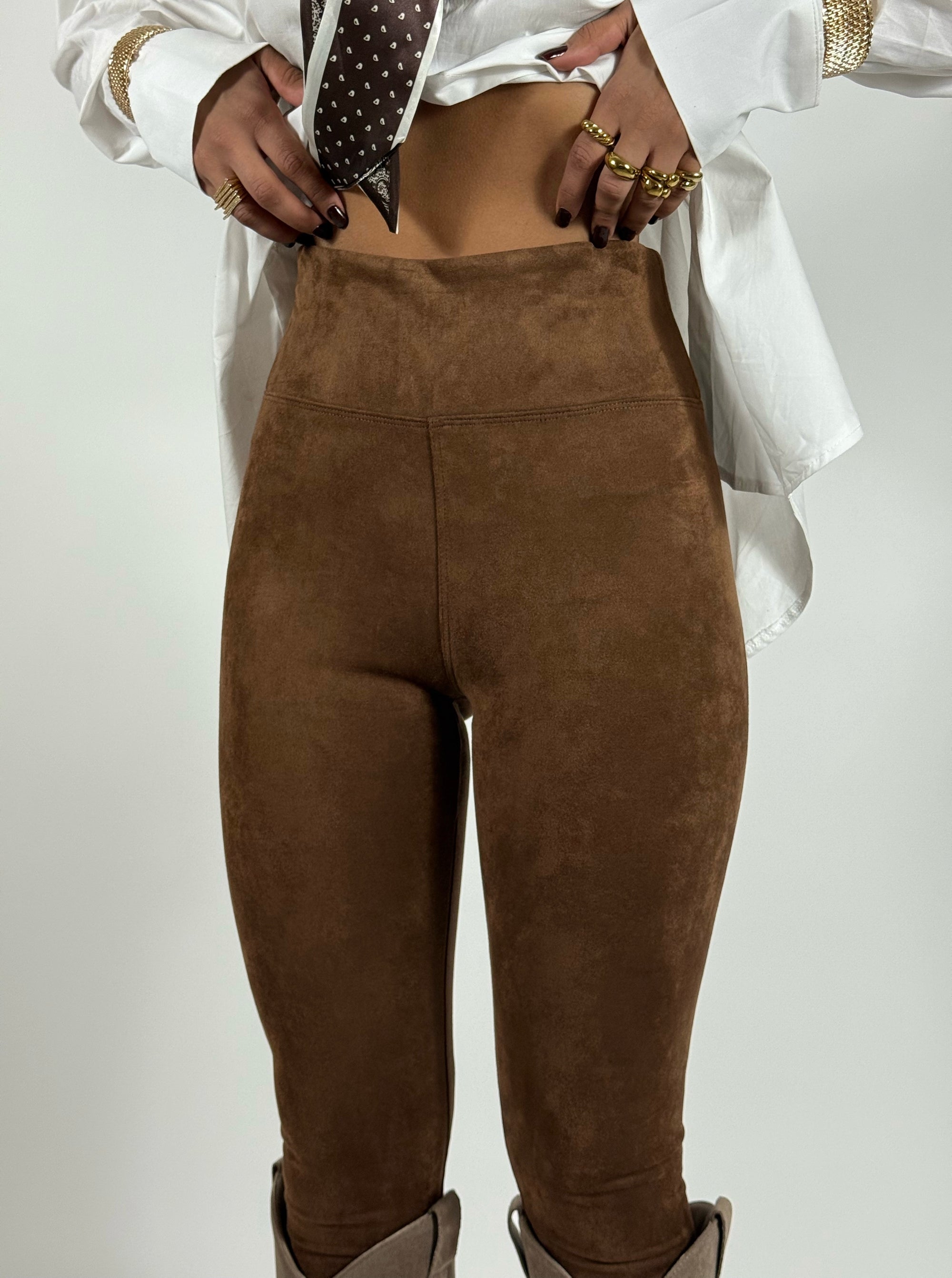 Leggings Scamosciato Camel