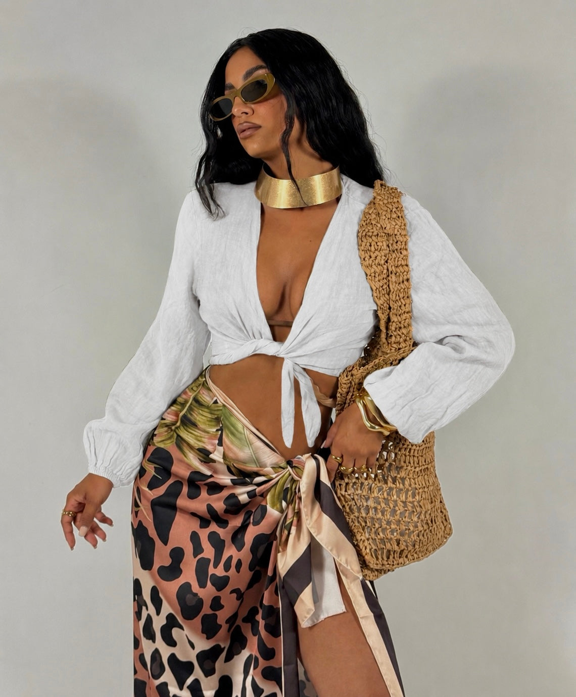 Camicia Crop 100% Lino