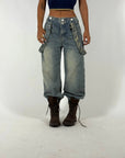Jeans Sabbiato con Bretelle