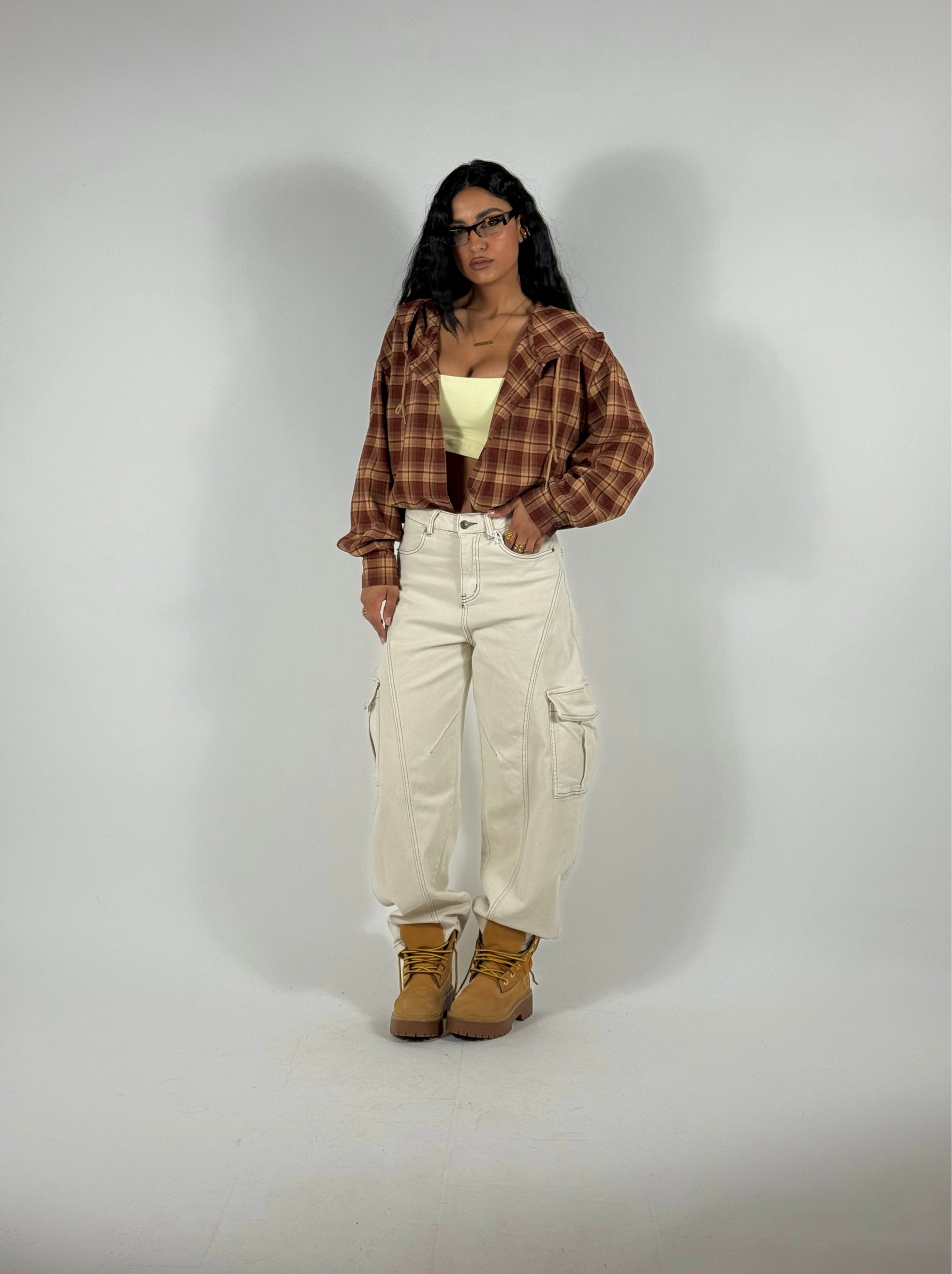 Jeans Balloon Cargo Panna