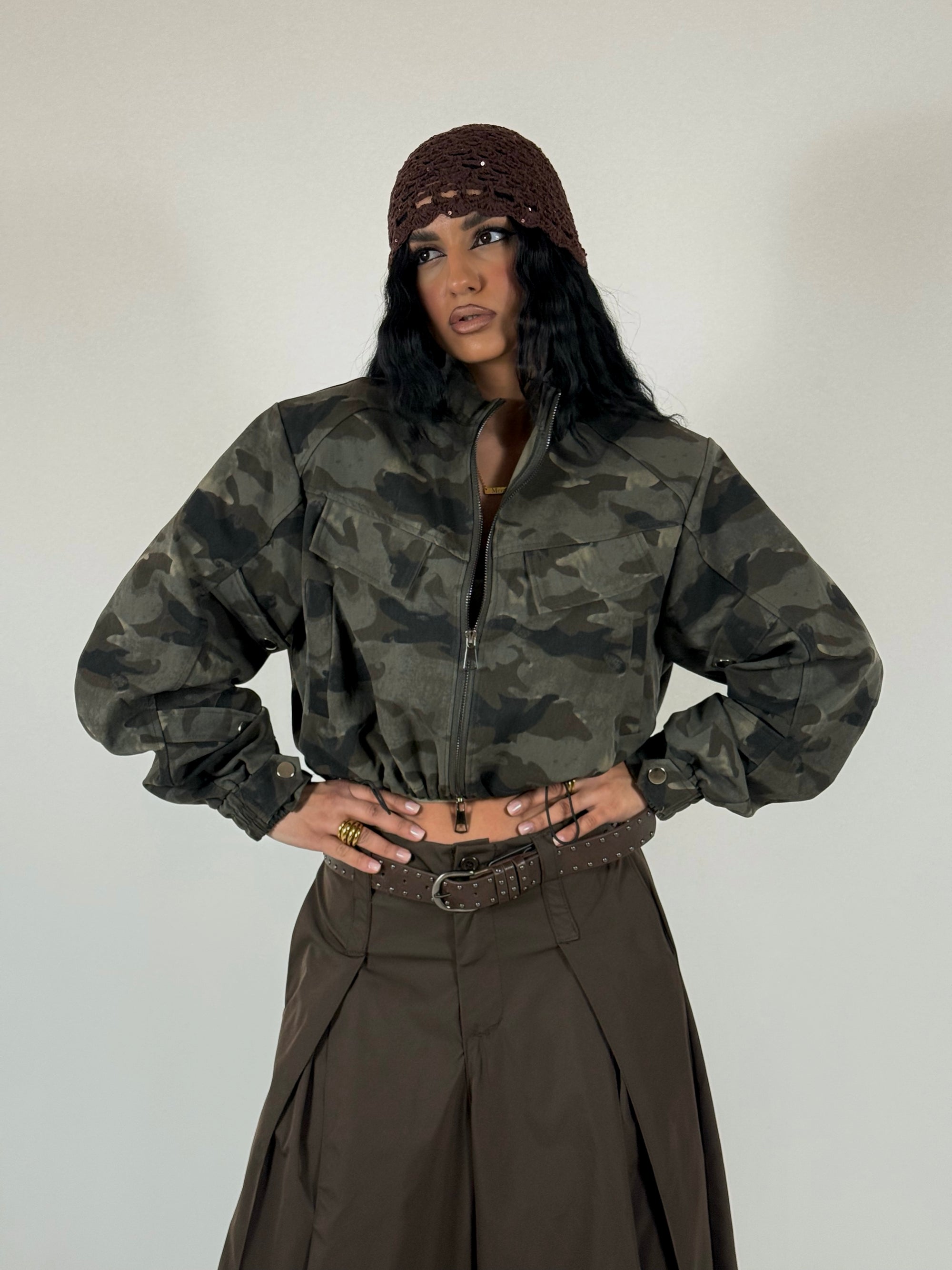 Jacket Crop Army
