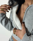 Felpa Crop con Zip