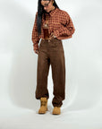 Pantalone Balloon Scamosciato