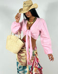 Camicia Crop 100% Lino
