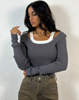 Maglia Crop con Canotta