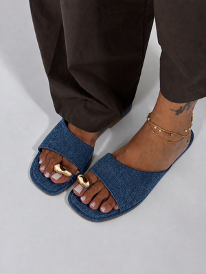 Sandali Details Blue Denim