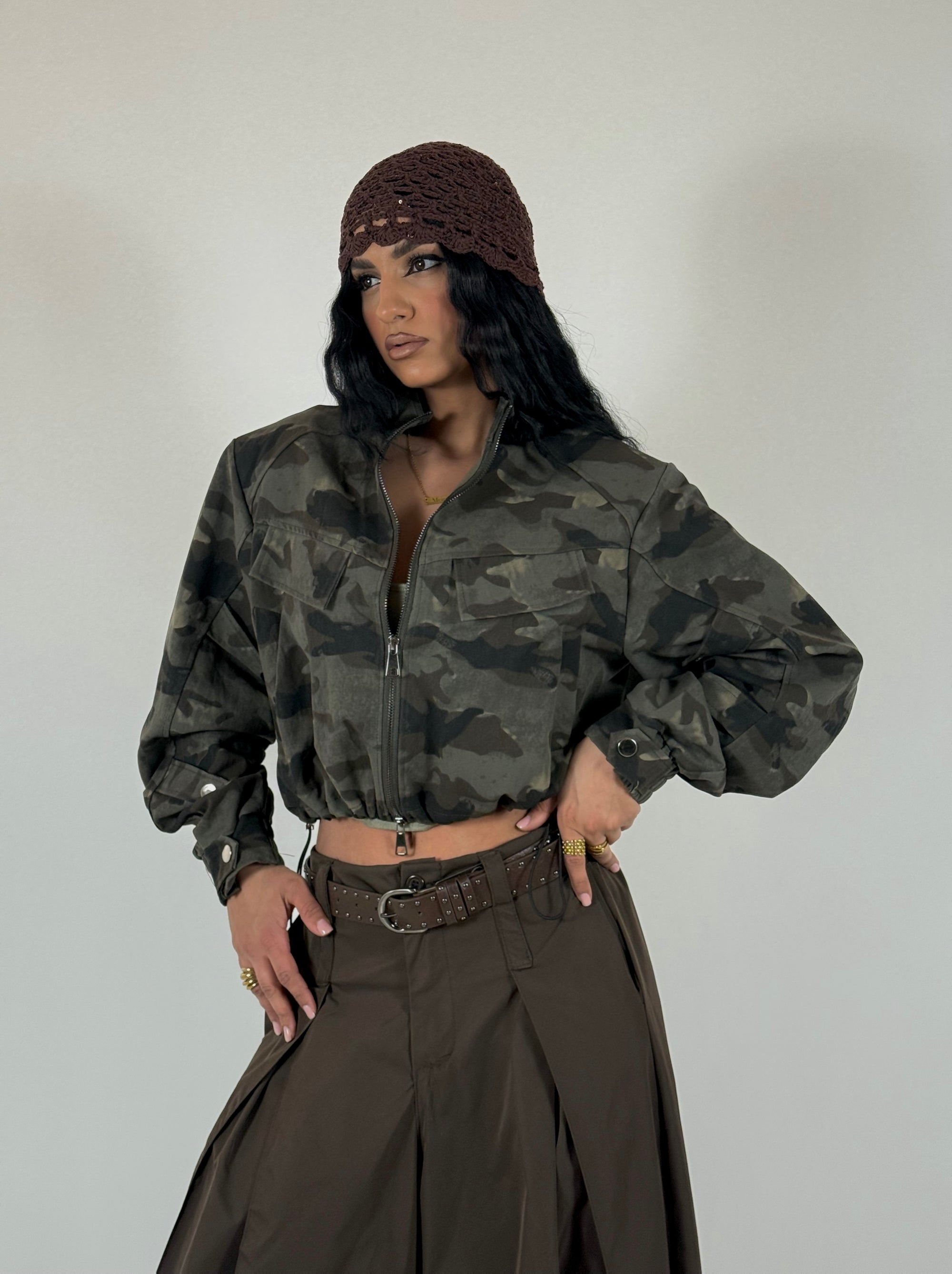 Jacket Crop Army