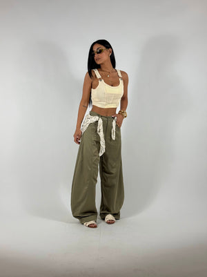 Pantalone Balloon Verde Oliva