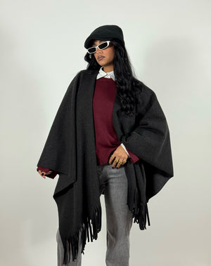 Mantella Frange Nero