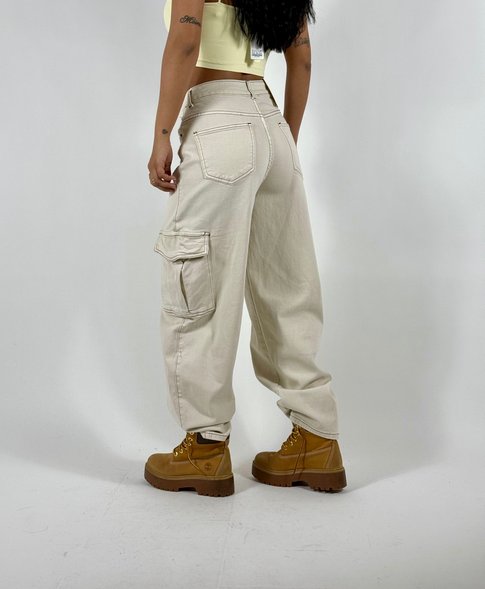 Jeans Balloon Cargo Panna