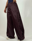 Pant Big Balloon Satin Vino