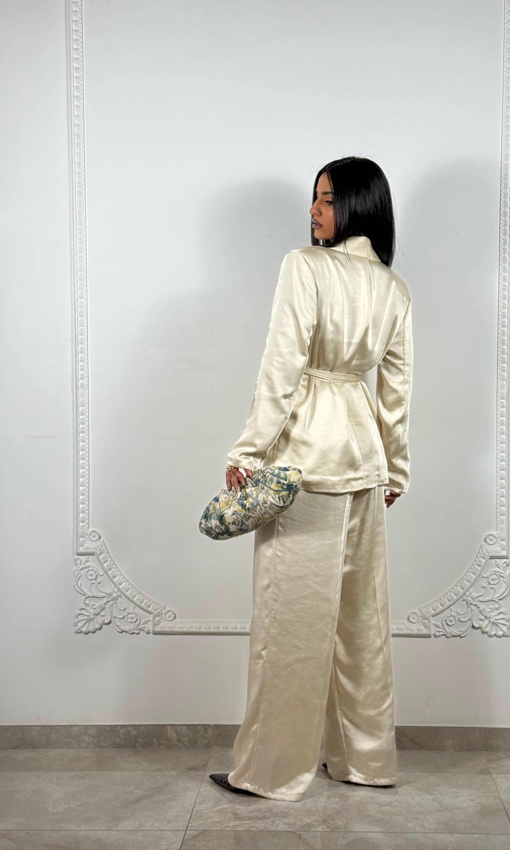 Tailleur in Raso Champagne