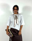 T-Shirt con Foulard Bianca