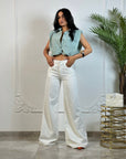 Jeans Bianco Palazzo Fit