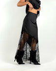 Gonna Satin e Pizzo Nero