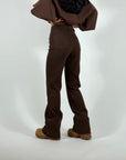Jeans Wide Marrone
